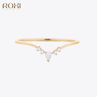 เครื่องประดับ [Xixi ornaments] ROXI Ins แหวนทองคริสตัลสำหรับผู้หญิงเครื่องประดับแหวนคริสต์มาส925เงินสเตอร์ลิงโบฮีเมียนแหวนใส่นิ้วหัวใจดอกไม้รอบ Anillos