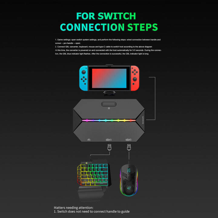 g6l-ตัวแปลงเม้าส์คีย์บอร์ดเกม-อะแดปเตอร์ตัวควบคุมสำหรับ-switch-xbox-one-ps3อุปกรณ์เสริม