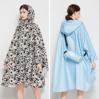 ซิปปุ่ม Hooded Rain Coat Cover Trench ผู้หญิงผู้ชายเสื้อกันฝนกันน้ำ Poncho เสื้อคลุม Raingear Chubasquaros Mujer Oversize