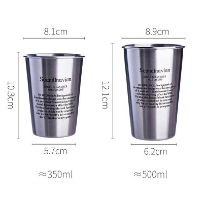 Industry Style 304 Stainless Steel Coffee Mug Metal Beer Cups Ice Water Milk Juice Cup Home Office Drinkware Outdoor Travel Mug