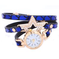 Duoya Brand Gold Star Luxury Women Bracelet Quartz Watches Fashion Leather Strap Rhinestone Wristwatch Ladies Watch, D166