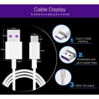 ND ส่งฟรี สายชาร์จ Huawei Cable Super Charge Type C ของแท้ รองรับกำลังไฟ 5A พร้อมกล่องแพคเกจ