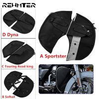 Motorcycle Warmer Lowers Chaps Leg Bag Black Waterproof Nylon 2xBags For Harley Sportster XL Softail Touring Road king Dyna FXD