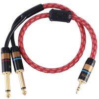 YYTCG HiFi Cable 3.5mm Convert Dual 6.5mm Audio AUX Cable 3.5 to 6.5 Mobile Computer Sound Card Mixer Cables