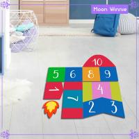 ลายดวงจันทร์แบบทำมือสติกเกอร์พื้นห้อง Hopscotch ตกแต่งสติกเกอร์เกมสมองพื้นศิลปะทางเดินดิจิตอลสติกเกอร์กระเบื้องเกมปริศนาปาร์ตี้ตกแต่งทางสังคม