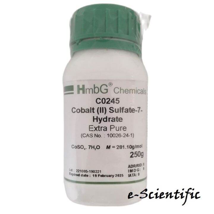 Cobalt (II) Sulfate Heptahydrate Extra Pure, 250g, HmbG Lazada