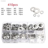 ◙ Total 905/410pcs M1.6 M2 M2.5 M3 M4 M5 M6 M8 M10 M12 304 Stainless Steel Flat Washer Set Plain Gasket Assortment Kit