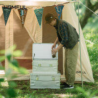 HOMFUL 【COD】Outdoor Camping กล่องเก็บของอลูมิเนียมอัลลอยด์, อุปกรณ์เดินทาง, การตั้งแคมป์ของกระจุกกระจิก, กระเป๋าเก็บของความจุขนาดใหญ่ OT0065