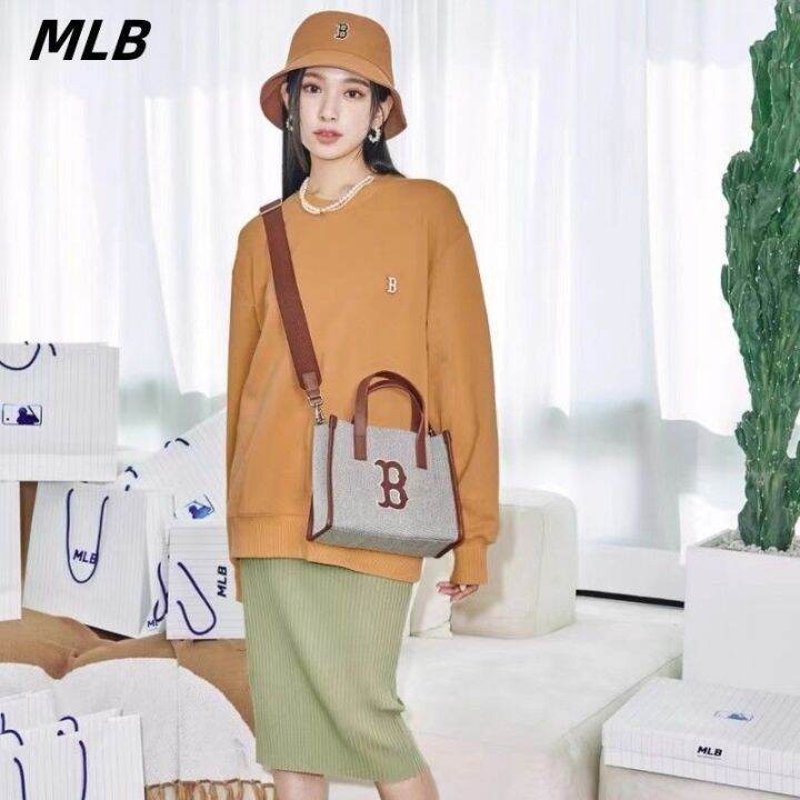 mlb-official-ny-popular-new-product-korean-ny-square-bag-womens-summer-yankees-canvas-embroidery-large-capacity-all-match-one-shoulder-messenger-bag