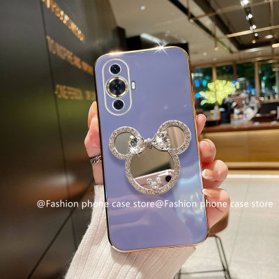 เคส Huawei Nova 11 Pro Nova 11i Y71 Y91 Phone Case กรอบเคลือบลูกอมที่วางโทรศัพท์กระจกแต่งหน้าลายการ์ตูนน่ารัก2023