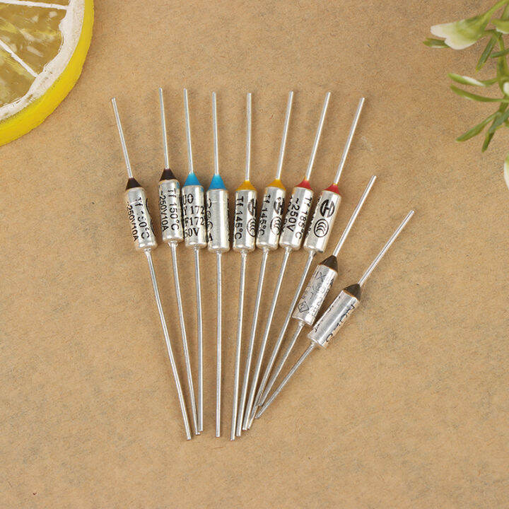 10PCS Metal Thermal Fuse 10A 15A 250V Temperature 142° 150° 172° 185° 215° For Electric Rice