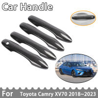 Untuk Toyota Camry XV70 Daihatsu Altis 70-2023ประตูคาร์บอนไฟเบอร์ฝาครอบที่จับแต่งทรงผม Aksesori Kereta Pelekat 2019 2020 2022