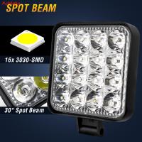 A SUV U รถบรรทุกรถแทรกเตอร์ LED Light Bar ไฟวิ่งกลางวัน Off Road Lighting อัพเกรดไฟหน้าไฟตัดหมอก Spot Beam 48W