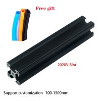 1pcs Black 2020 V- Slot Aluminum Profile Extrusion Frame 100mm-1200mm European Standard Anodized Linear For CNC 3D Printer Parts Hand Tool Parts Acces