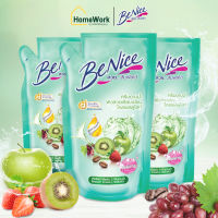 BeNice บีไนซ์ ครีมอาบน้ำ สูตรเพื่อผิวนุ่มกระชับ เขียว 400 มล. ถุงเติม x3 #124551