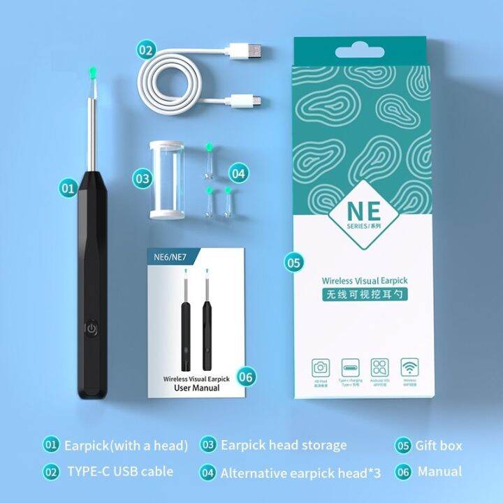 natfire-wireless-ear-wax-remover-luminous-otoscope-ear-cleaner-1296p-hd-visual-ear-sticks-endoscope-mini-camera-health-care