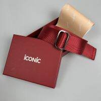 iCONiC RED NYLON BELT #5394 เข็มขัดแฟชั่น เชือกสังเคราะห์ ทอลาย หัวโลหะ ขนาด กว้าง 4CM ยาว140CM เข็มขัด สีแดง เข็มขัดเชือก เข็มขัดออกงาน