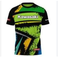 (ALL IN STOCK XZX)    New Mens Kawasaki Motorcycle Short-sleeved T-shirt 02   (FREE NAME PERSONALIZED)