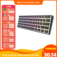 61 คีย์ PBT พุดดิ้ง Keycaps คีย์บอร์ด 60% ขนาดกะทัดรัด RGB Backlit USB Wired Gamer คีย์บอร์ดโปร่งใสฝาครอบเครื่องพิมพ์ดีด-fkldqyfiopgjf