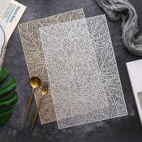 【CC】▼  Rectangular Placemat Gold Hollowed Out Table