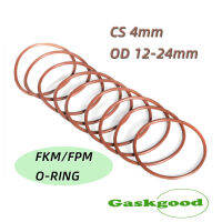 1/10Pcs 4 มม.ความหนายางซิลิโคน O-Ring ซีล OD12-24mm สีแดงทนความร้อน ORing ซีลปะเก็น/เกรดอาหารซีลไม่มีพิษ-Lusjeh