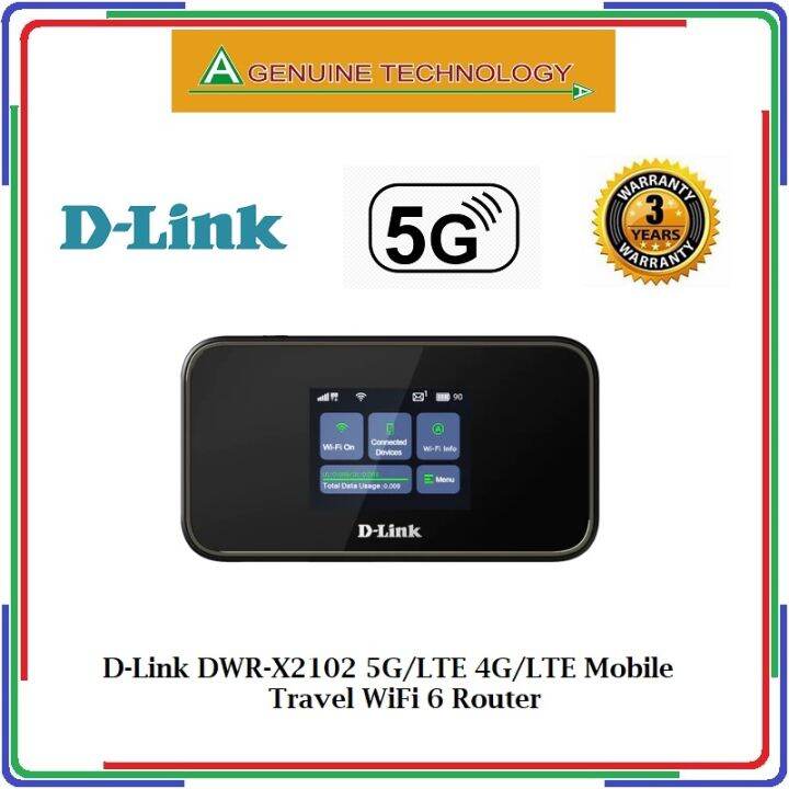 DLink DWRX2102 5G/LTE 4G/LTE Mobile Travel WiFi 6 Router/5G NR MIFI