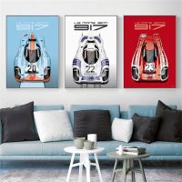 24 Hours Of Le Mans 1971 917K Martini Racing Team Car Poster Print Canvas Painting Home Decor Wall Art Picture For Living Room