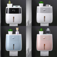 Waterproof Wall Mount Toilet Paper Holder Shelf Toilet Paper Tray Roll Papers Tube Storage Box Creative Tray Tissue Box Home