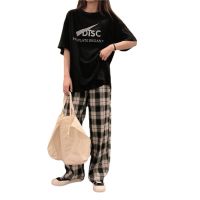 Summer Plaid Pants Women S-2XL Casual Straight Trousers for Female Harajuku Hip-hop Pants