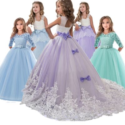Girls Birthday Dresses for Kids Children Princesss Party Dress Flower Elegant Wedding Gown Vestidos for 6-14 Yrs Christmas Dress