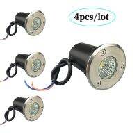 ❈☃☍ 4 pcs IP67 Waterproof LED Underground Light 3W 5W 10W 12W Outdoor Ground Garden Path Floor Buried Yard Spot Landscape 220V DC12V