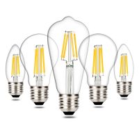 {ร้อน} เทียน LED หลอดไฟ C35 G45 ST64 Vintage โคมไฟ E14 E27 A60 220V 2W 4W 6W 8W 12วัตต์หลอดไฟ Edison