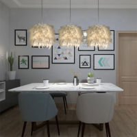 LED Chandelier Feather Pendant Lamp Lamp E27 Holder Fairy Hanging Lamp Goose Feather Bedroom Dining Room Loft Chandelier