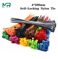 100/Lot 4*200mm width 3.3mm Colorful Factory Standard Self-locking Plastic Nylon Cable Ties Wire Zip Tie 4x200