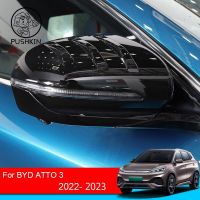 2 Buah Penutup Alis Hujan Kaca Spion Gaya Kromium Mobil Payet ABS Untuk BYD ATTO 3 2022-2023 Sesotomatis Eksternal