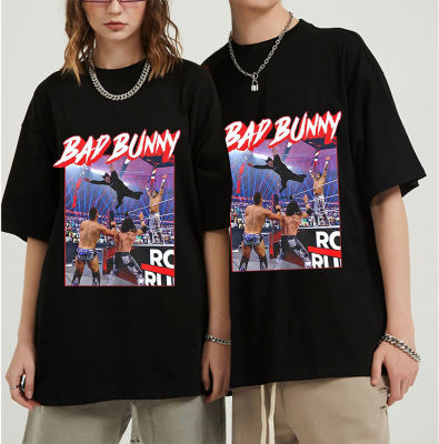 Bad Bunny Mens T Shirt Doublesided Graphic Print Tshirt Vintage Hop Singer 100% Cotton Gildan