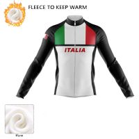 ZZOOI Winter Cycling Jerseys 2022 Italy Team Mountain Bike Bicycle Cycling Clothing Men Long Sleeves Ropa De Ciclismo Warm Bike Jacket