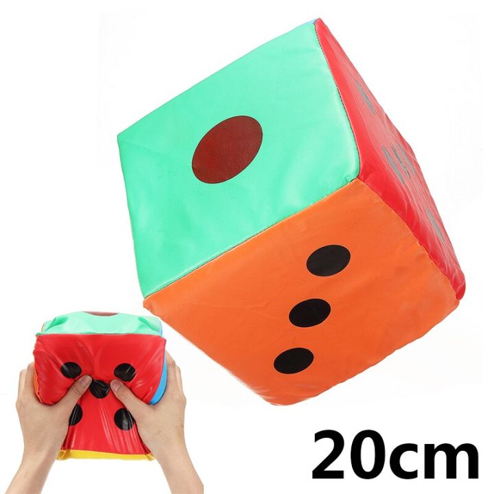 20cm-giant-sponge-faux-leather-dice-six-sided-game-toy-party-playing-school-group-family-party-gambling-outdoor-multicolor-dices