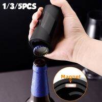 Push Down-Pop Off Beer Bottle Opener Automatic Bottles Decapitator with Magnetic Cap Catcher Bartender Toos for Picnic Camping