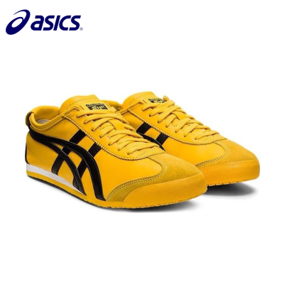 2023 Asics รองเท้า MEXICO66เสือข้อต่ำสีเหลืองลำลองกีฬาสำหรับทั้งหญิงและชาย LD4080490