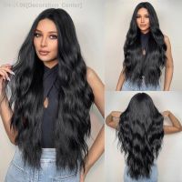 HAIRCUBE Black Wigs For Women Long Curly Wig Middle Part Synthetic Wig Middle Part [ Hot sell ] Decoration Center