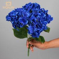 WQNJIN 5 Heads Hydrangea Bouquet Silk Artificial Flowers for Party Wedding Living Room Decoration Accessories Home Decor Spine Supporters