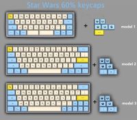 DSA PSA PBT ตัวครอบปุ่มคีย์บอร์ดการระเหิดคีย์แคปแป้นพิมพ์ช่างการจับคู่สีสำหรับสตาร์วอร์สผ้าใบ1ชุด