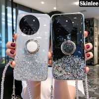 เคสโทรศัพท์สำหรับ Realme 11 4G ฝาหลังแวววาวแหวนวาวท้องฟ้าเต็มไปด้วยดวงดาวขาตั้งโปร่งใสตั้งได้เคสสำหรับ Realme นิ่มสำหรับเด็กผู้หญิง Realme เคสฝาครอบ11 4G