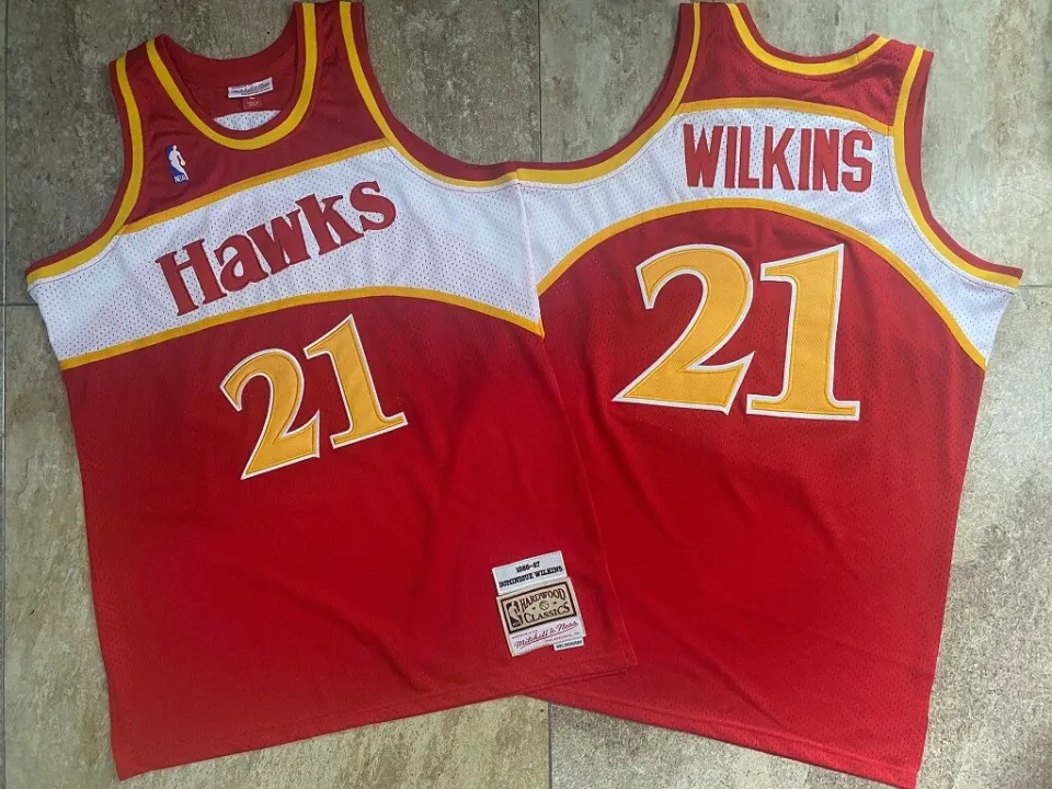 Men's Atlanta Hawks Dominique Wilkins Mitchell & Ness Pink 1986/87