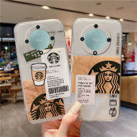 เคสสำหรับ Honor X9b แฟชั่นพร้อมส่ง X6a X7a X8a 4G 5G 2023ใหม่ตราแบบสร้างสรรค์ Starbucks เคสมือถือคู่รักทำจากซิลิโคนเคสนิ่มแบบเรียบง่ายฝาหลังโปร่งใส