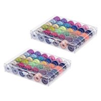 72 Pcs Bobbins and Sewing Threads with Case and Soft Measuring Tape for Brother Singer Babylock Janome Kenmore