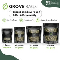 Grove Bags ถุงบ่ม ถุงบ่มสมุนไพร TerpLoc Window Pouch มี 4 ขนาดให้เลือก 1 oz , 1/4 lbs , 1/2 lbs , 1 lbs
