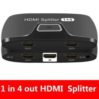 [HOT TALQQQWWEGE 583] HDMI Splitter 4K HDMI 1X4สำหรับ Xiaomi Mi Box 1X4อะแดปเตอร์ HDMI Switcher 1 In 4 Out สำหรับ PS4พร้อมสาย DC หรืออะแดปเตอร์ไฟ