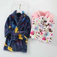 Boys and Girls Winter Flannel Robe Kids Sleepwear Dinosaur Bath Robes Childrens Clothing for Boy Girls Bathrobes for 4-14 Years